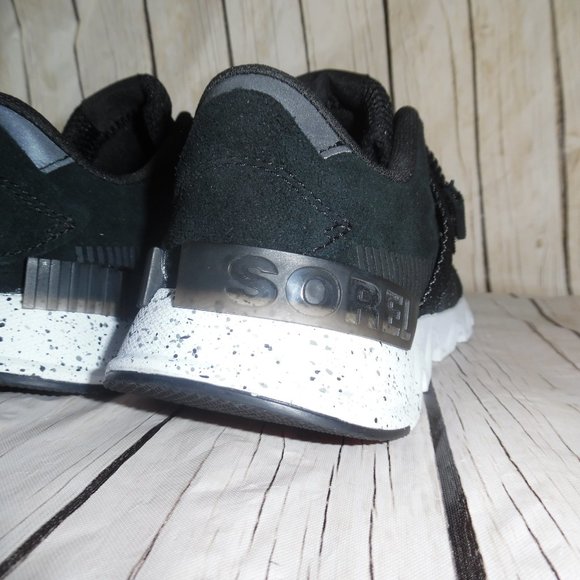 Sorel Kinetic Lite Strap Black Suede Casual Logo Running Cushion Sneakers Shoes - Picture 16 of 16